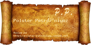 Polster Petróniusz névjegykártya